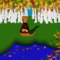 Oliver The Otter at River Wolf Lake in Autumn